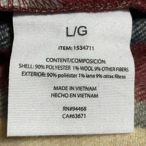 HFX Shirt Jacket L Red Plaid Snap Closure Pocket Midweight Shacket Outerwear NWT - Picture 10 of 11